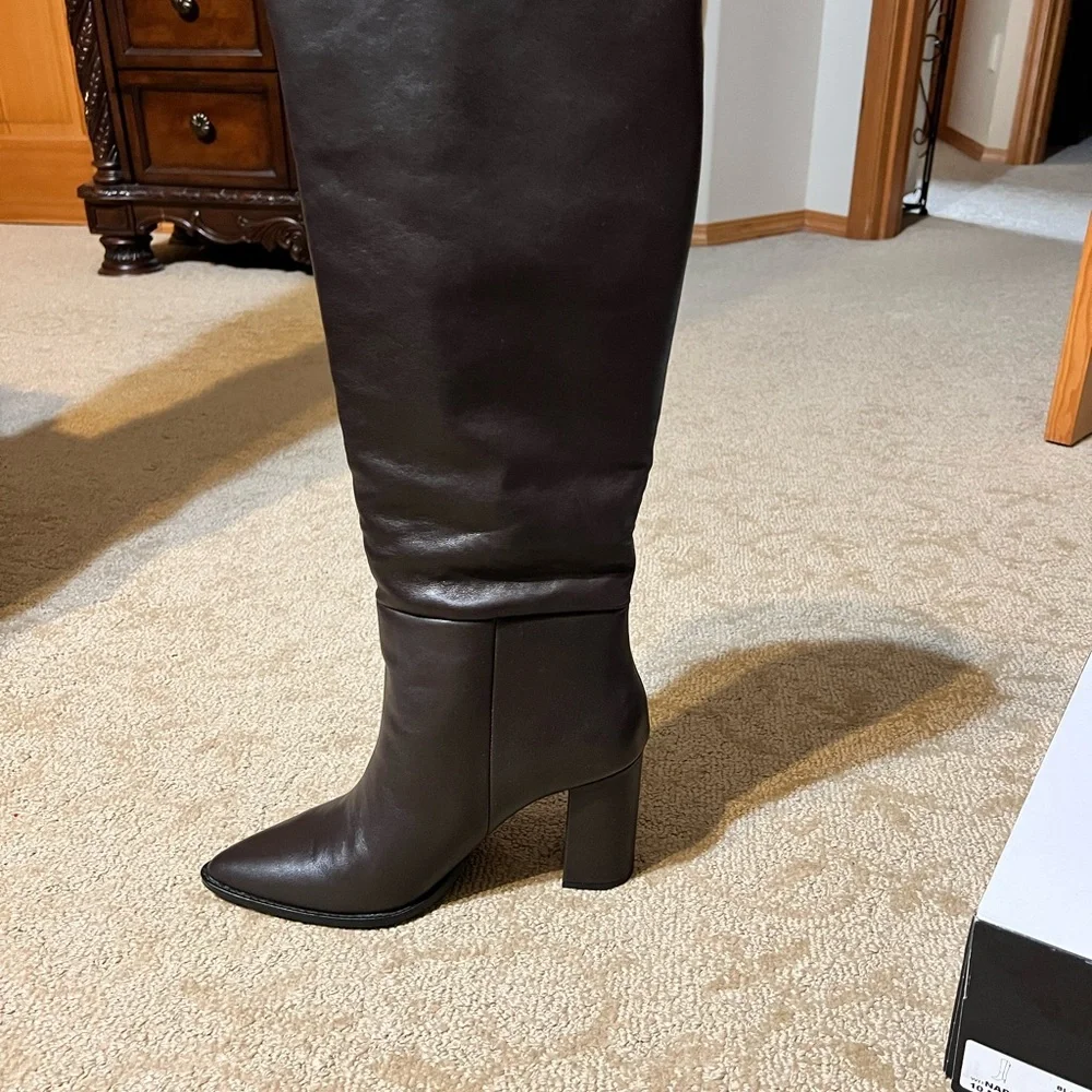 Steve Madden Over-the-Knee Block Heel Boots in Dark Brown